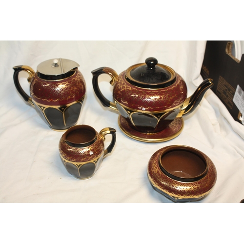 444 - 5 piece lustre teaset- teapot 8