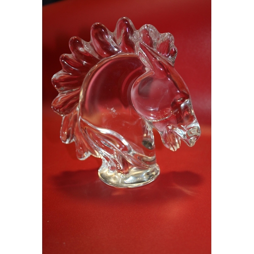 465 - French glass horsehead paperweight 5 1/4