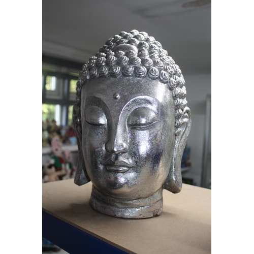 591 - Composite silver Buddha head 13