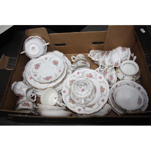 655 - Box numerous Royal Albert Tranquility tea & dinnerware