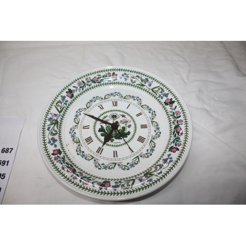 684 - Portmeirion wall clock 10 1/2