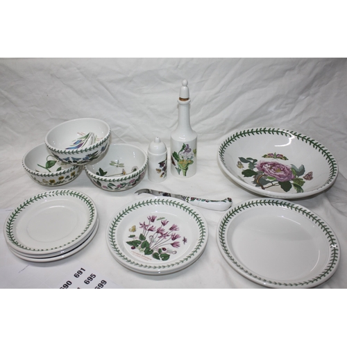 688 - 3 Portmeirion bowls, dish, assorted plates & saucers