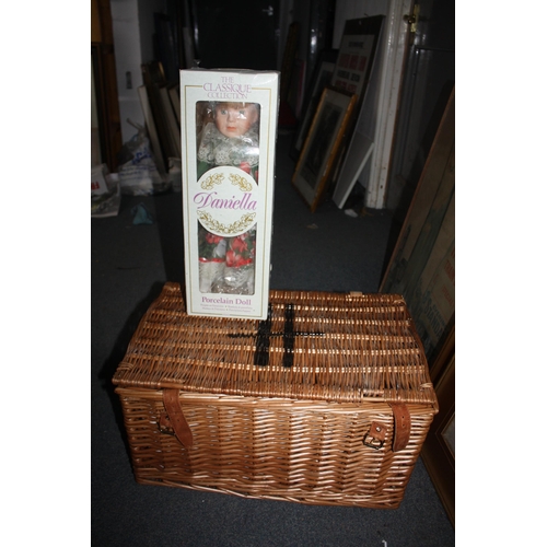 698 - Harrods hamper & Daniella boxed doll