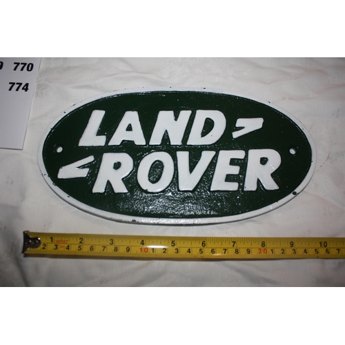 750 - Oval iron Landrover sign 10 1/2