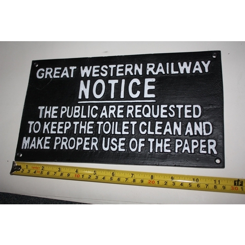 756 - Iron Western Railway style sign 11 1/2