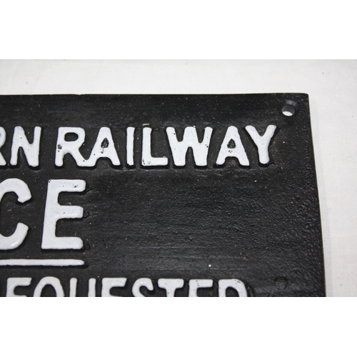 756 - Iron Western Railway style sign 11 1/2