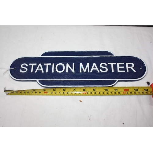 757 - Iron Stationmaster sign