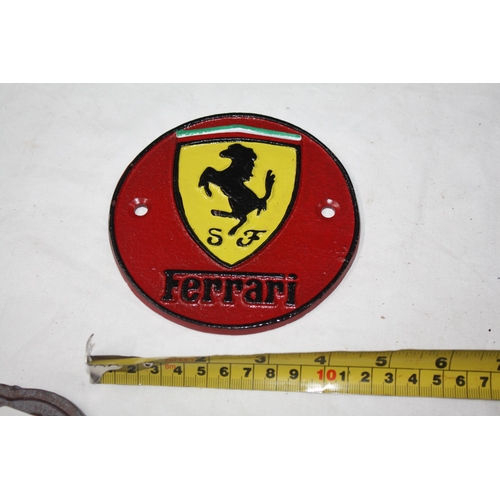 764 - Iron Ferrari sign