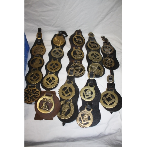 706 - Quantity assorted horse brasses on straps