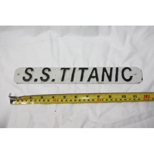 782 - Metal Titanic sign