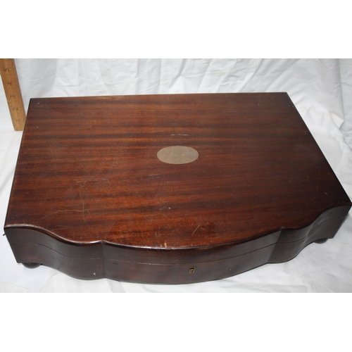 796 - Mahogany cutlery box with 17 1/2