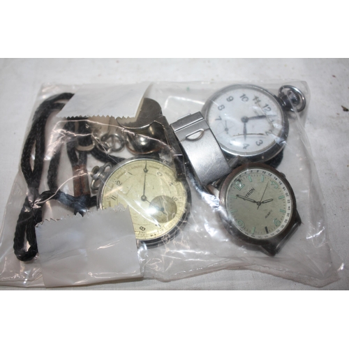 817 - Pocket watch, wrist watch & whistle