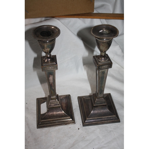 829 - Pair plated candlesticks 11