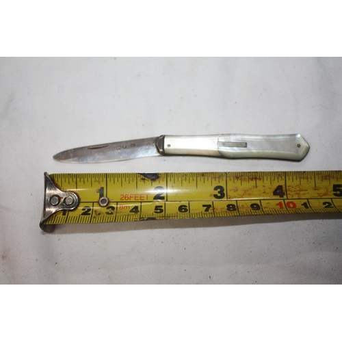 868 - Silver & mother of pearl penknife