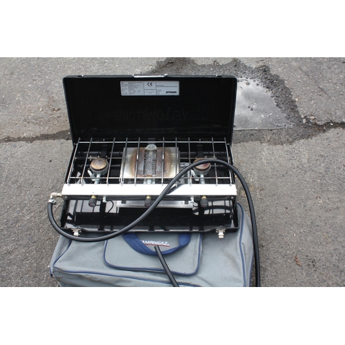 159 - Camping Gaz Yellowstone twin gas burner grill