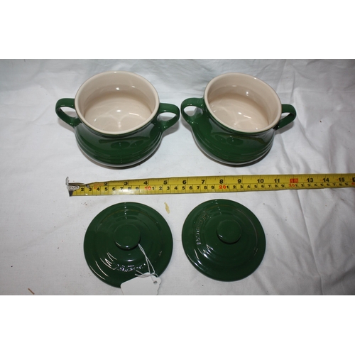 508 - 2 Le Creuset pottery pots & lids