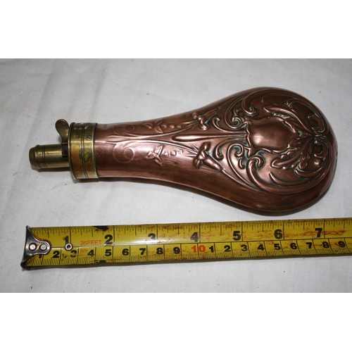 1483 - Copper & brass powder flask