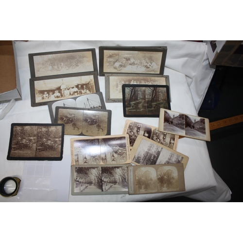 1476 - Quantity stereoscopic slides etc