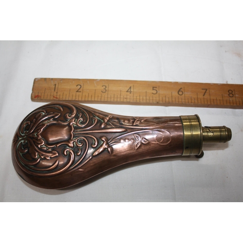 1483 - Copper & brass powder flask