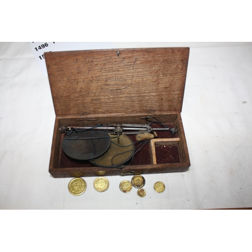 1490 - Boxed scales & assorted weights