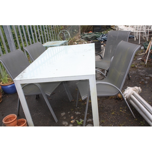 26 - Metal & glass garden table 59