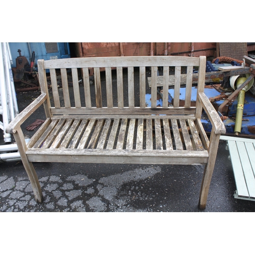 37 - Stained wood bench 47 1/2