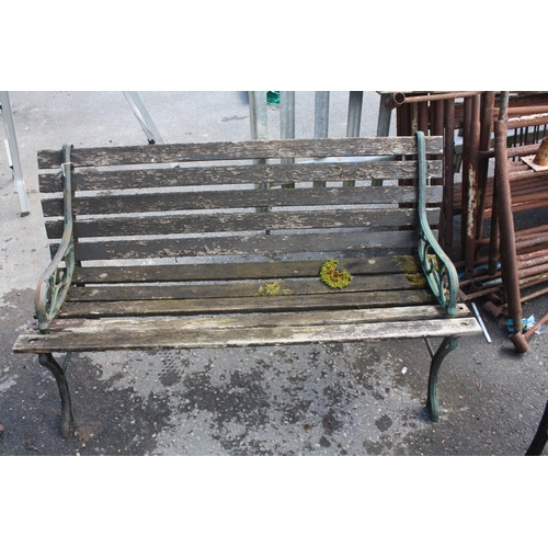 59 - Metal & wood garden bench 48