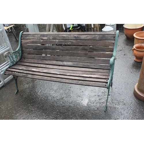 109 - Metal & wood garden bench 50