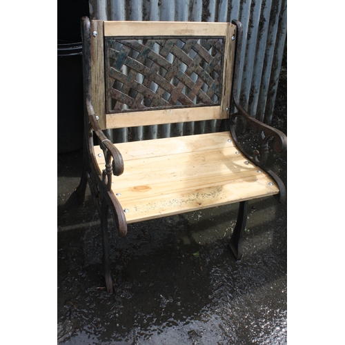 112 - Metal & wood garden chair