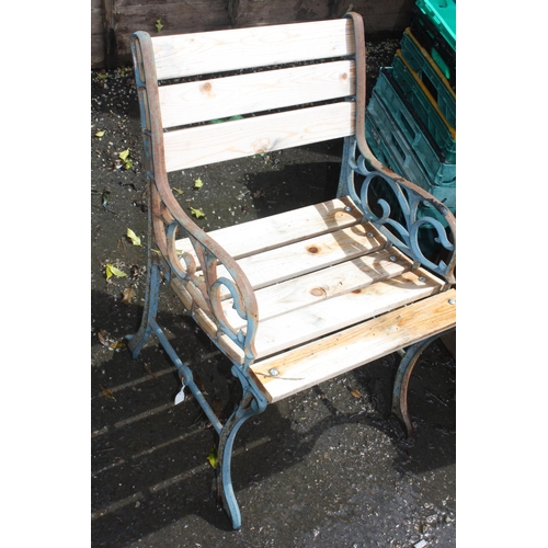 115 - Iron & wood garden chair