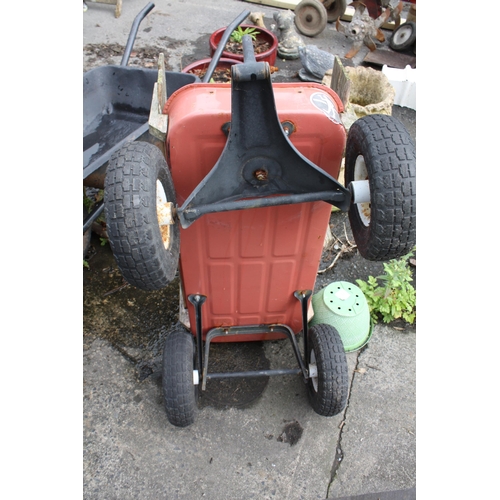 168 - Retro wagon garden trolley with pneumatic tyres