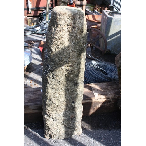 49 - Granite saddle stone 89cm height, 57cm diameter