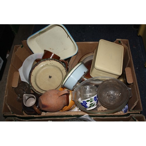 1890 - 2 boxes of china,glass & enamel items