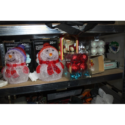 236 - Shelf Christmas baubles etc