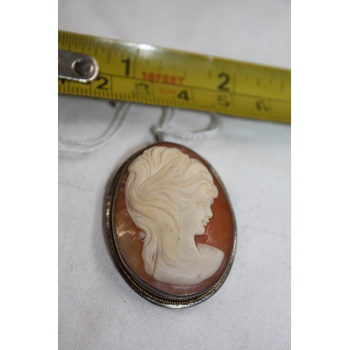 1203 - 900 silver cameo brooch/pendant