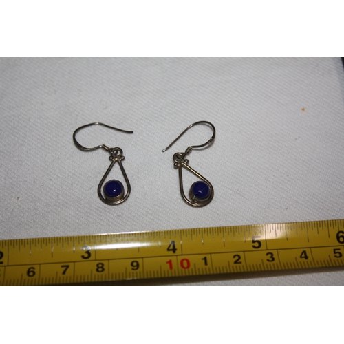 1325 - Pair silver blue stone earrings