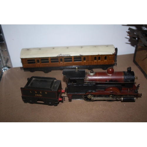 Locomotive Mécanique Bing – GBN 1 – Train Ancien Acier Embouti – Pour Pièces