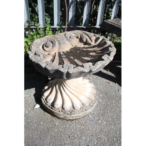 56 - Concrete shell bird bath 18