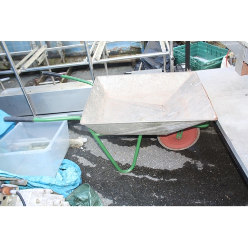 72 - Galvanised solid wheel wheelbarrow