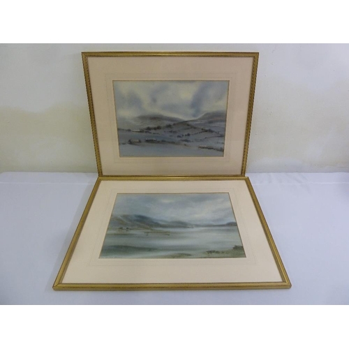 51 - Edward Emerson a pair of framed and glazed watercolours of country landscapes, a) Scottish landscape... 