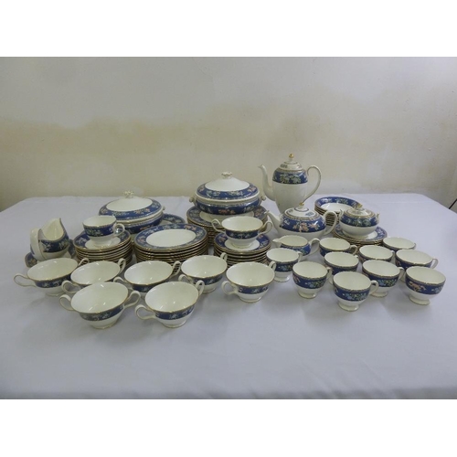 81 - Wedgwood Blue Siam dinner service, ten place settings to include plates, bowls, serving dishes, coff... 