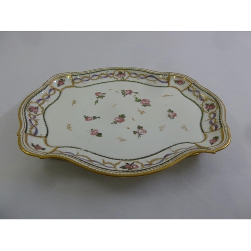 93 - Gustave Keller a late 18th century Limoges gilded plate with silver mount to base