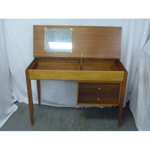 2 - Uniflex mid 20th century desk of rectangular form with hinged leather top and two drawers