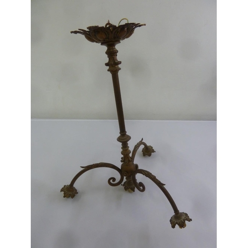 31 - An early 20th century three branch brass ceiling light