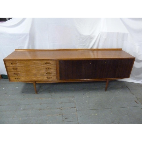 4 - Robert Heritage for Archie Shine rectangular Brazilian rosewood and teak sideboard on four tapering ... 