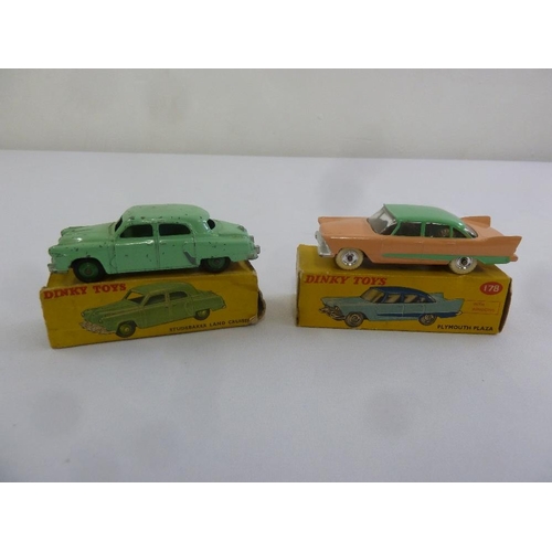 439 - Dinky Toys Studebaker Landcruiser 172 and Plymouth Plaza 178, both in original packaging