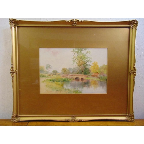 68 - William Outhwaite a pair of framed and glazed watercolours of English country landscapes, signed bot... 