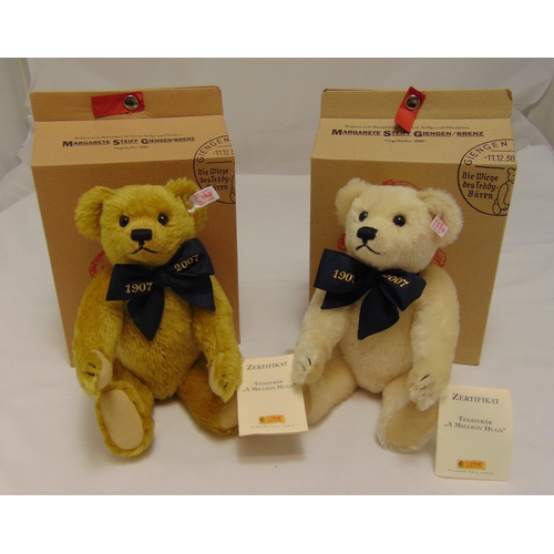 229 - A pair of limited edition Steiff A Million Hugs teddy bears 1907-2007 in original packaging