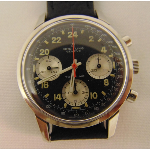 260 - Breitling gentlemans 1960s Toptime 24 hour chronograph, with three subsidiary dials and Arabic numer... 