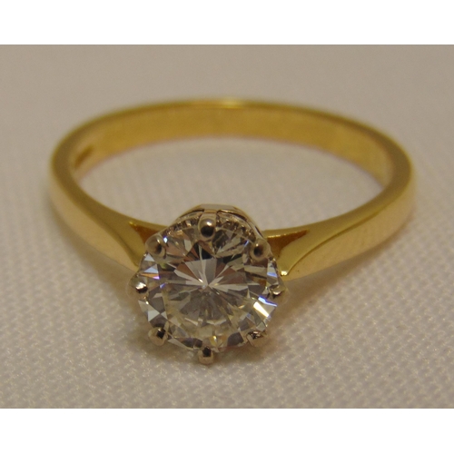 287 - 18ct gold diamond solitaire ring, diamond approx 1ct, approx total weight 4.0g